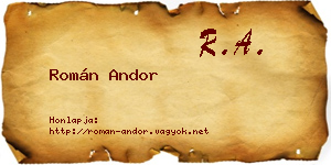 Román Andor névjegykártya